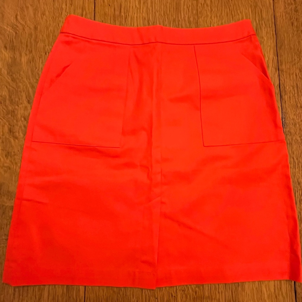 Boast cotton skirt sz 6 orange-red w/ pockets, slit side zip tennis prep squash